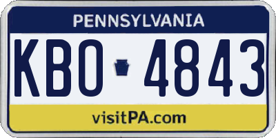 PA license plate KBO4843