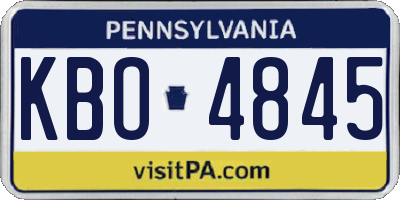 PA license plate KBO4845