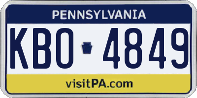 PA license plate KBO4849