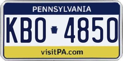PA license plate KBO4850