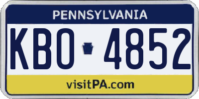 PA license plate KBO4852