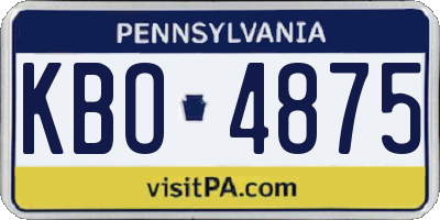 PA license plate KBO4875
