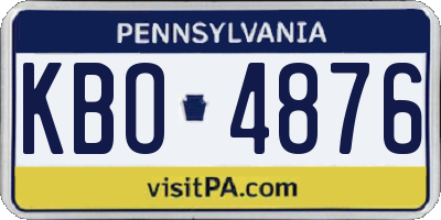 PA license plate KBO4876