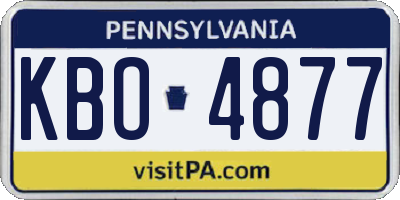 PA license plate KBO4877
