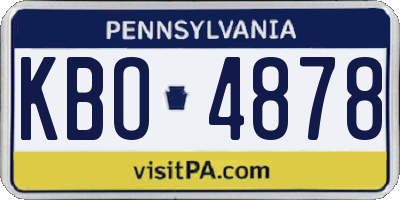PA license plate KBO4878