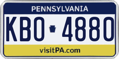 PA license plate KBO4880