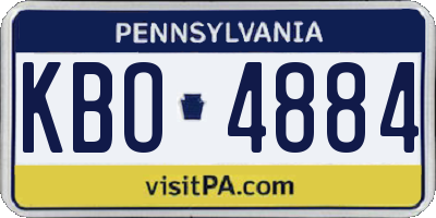 PA license plate KBO4884