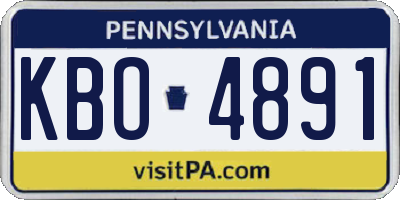 PA license plate KBO4891