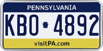 PA license plate KBO4892