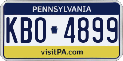PA license plate KBO4899