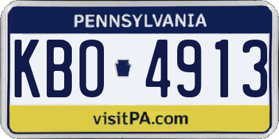 PA license plate KBO4913