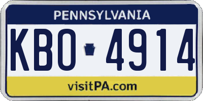 PA license plate KBO4914