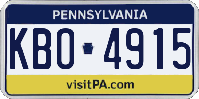 PA license plate KBO4915