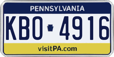 PA license plate KBO4916