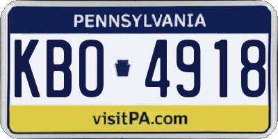 PA license plate KBO4918