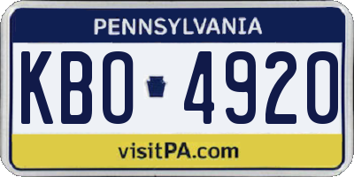 PA license plate KBO4920