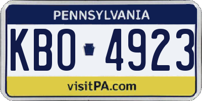 PA license plate KBO4923