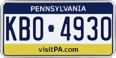 PA license plate KBO4930