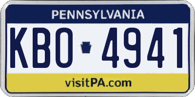 PA license plate KBO4941