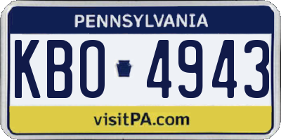 PA license plate KBO4943