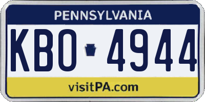 PA license plate KBO4944
