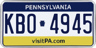 PA license plate KBO4945