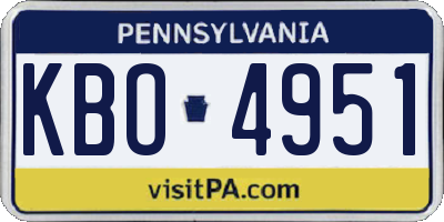 PA license plate KBO4951