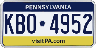 PA license plate KBO4952