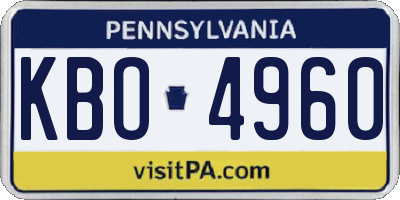 PA license plate KBO4960