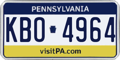 PA license plate KBO4964