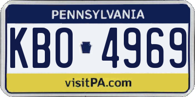 PA license plate KBO4969