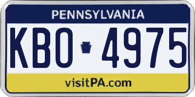 PA license plate KBO4975