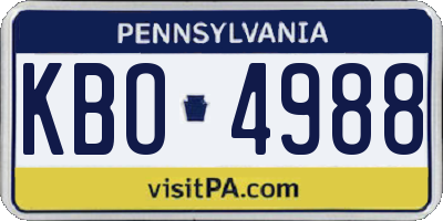 PA license plate KBO4988