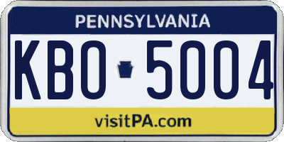 PA license plate KBO5004