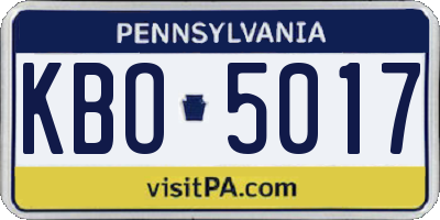 PA license plate KBO5017