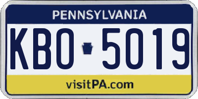 PA license plate KBO5019