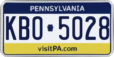 PA license plate KBO5028