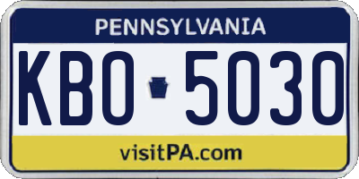 PA license plate KBO5030