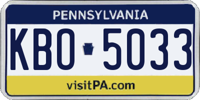 PA license plate KBO5033
