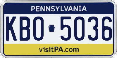 PA license plate KBO5036