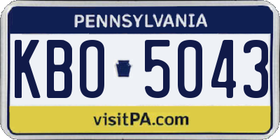PA license plate KBO5043