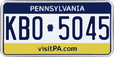 PA license plate KBO5045