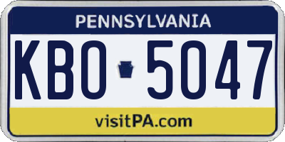 PA license plate KBO5047