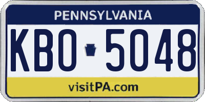 PA license plate KBO5048