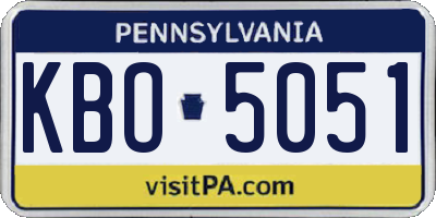PA license plate KBO5051