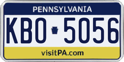 PA license plate KBO5056