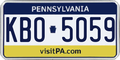 PA license plate KBO5059