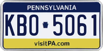PA license plate KBO5061