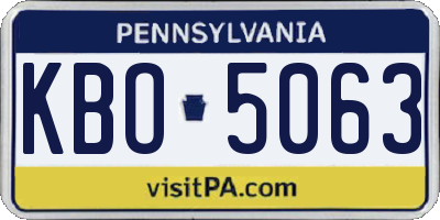 PA license plate KBO5063