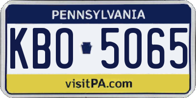 PA license plate KBO5065